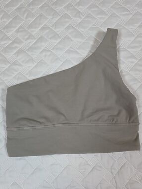 Lululemon Align Asymmetrical Bra Gray Light Support A B Cup Size 6